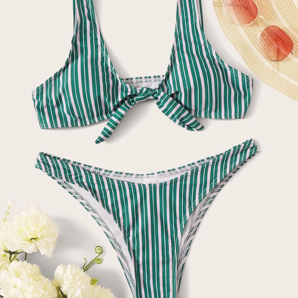 Sassy Pin Striped High Cut Bikini